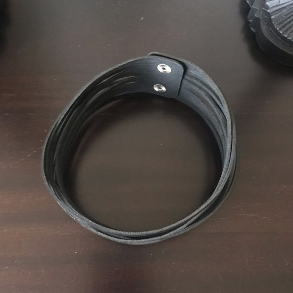 Genuine Leather Layered Rope Wrap Bracelet or Collar Necklace - Picture 5 of 9